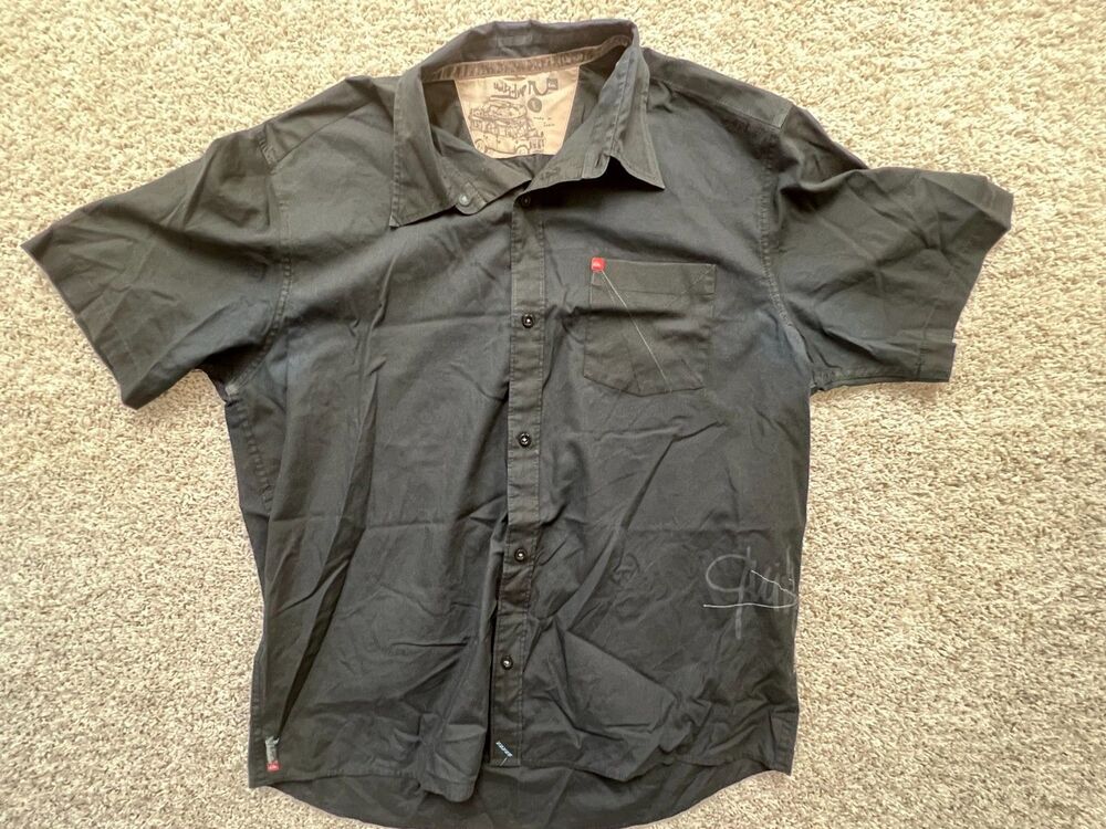 Hart and Huntington Shirt Mens SIZE  Large Black Short Sleeve